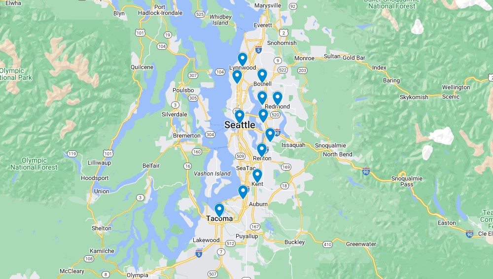 Pressure Washing Service Seattle WA Service Map